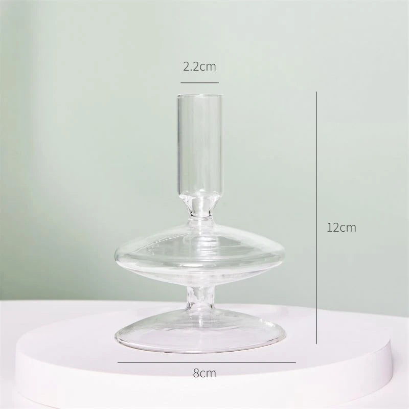 bougeoir en verre transparent décoration intérieure moderne nordique - vue 15 sur 31