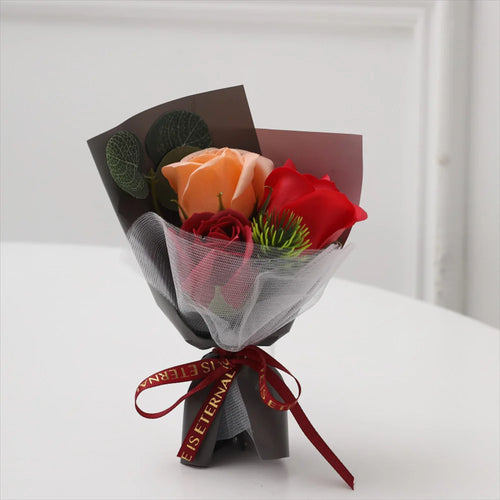 petit bouquet de roses artificielles pour la saint-valentin décoratif - vue 14 sur 13
