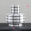 Black and White Striped Ceramic Vase, Flower Pot Decoration, Home and Living Room Decoration, Creative Geometric Striped Vase