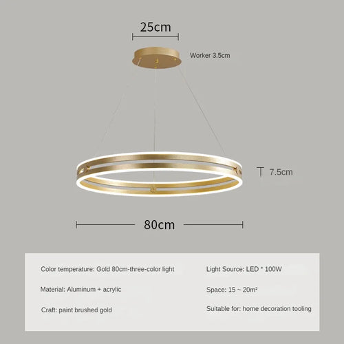 Modern circular chandelier for creative and minimalist interior decor