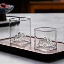 verre style montagne fond relief pour boissons café