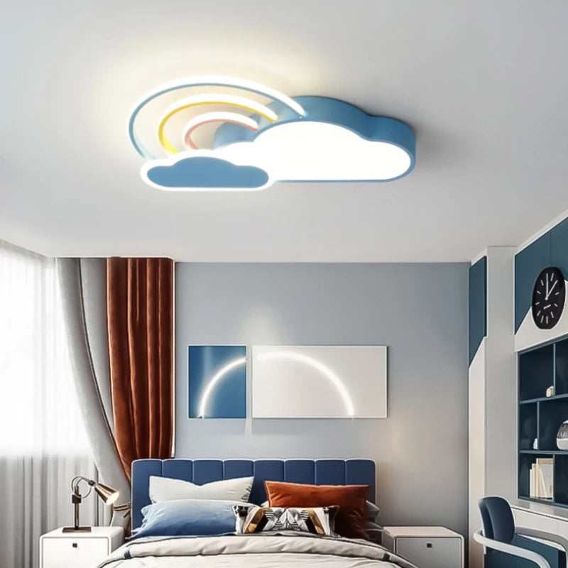 plafonnier nuage arc en ciel pour chambre d enfant décorative et chaleureuse - vue 4 sur 10