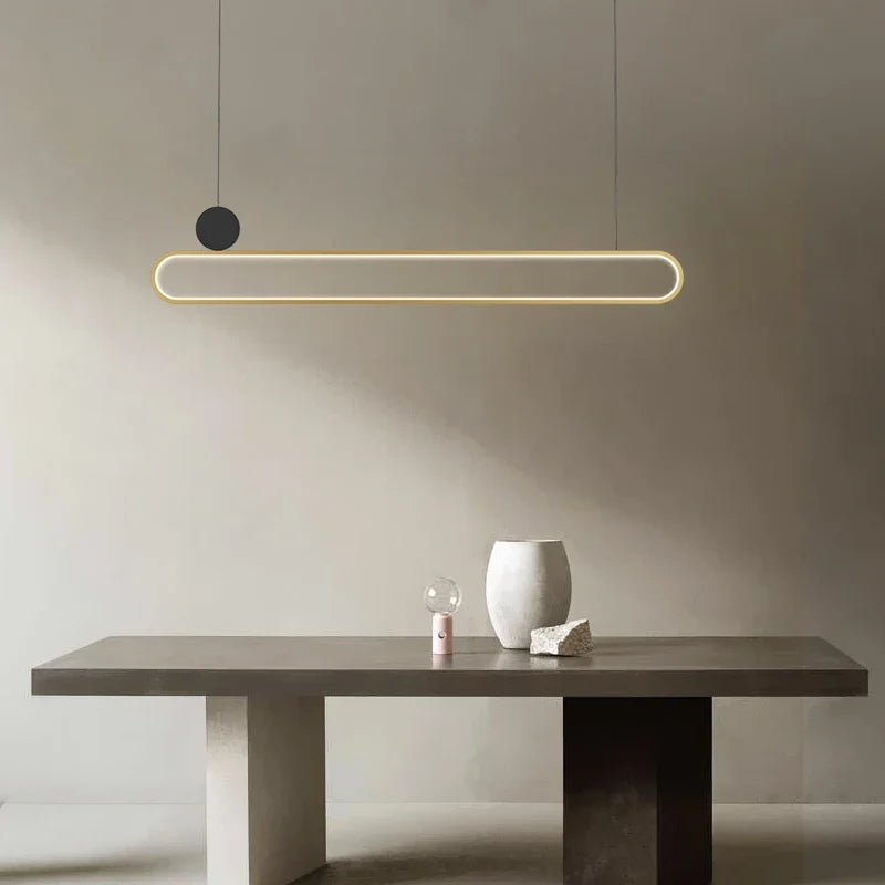 Modern and simple LED dining room chandelier, Nordic gold living room, kitchen lights, bar, meeting room decorative lighting - vue 2 sur 16