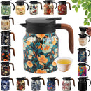 théière isotherme acier inoxydable motif floral vintage infuseur