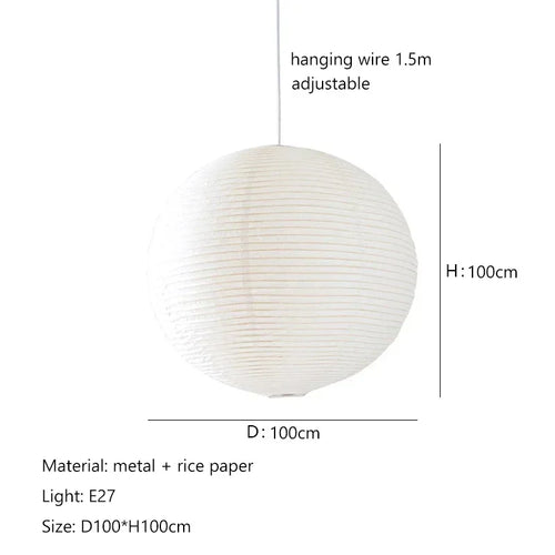 Japanese style rice paper art pendant light, lantern ball bedroom, living room, tea room, Zen lamp decoration pendant light - vue 9 sur 15