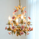 Nordique Lumière De Luxe E14 LED Lustre Rose Cuivre En Céramique Suspension Restaurant Salon Chambre Éclairage Décoration