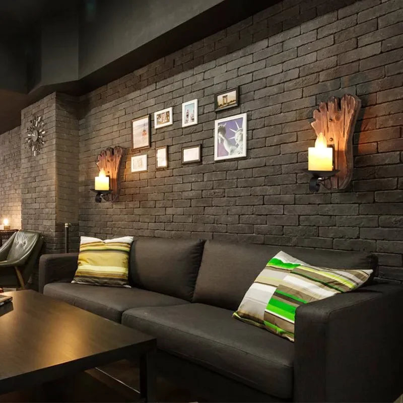 appliques murales led en bois style industriel pour décoration - vue 6 sur 21