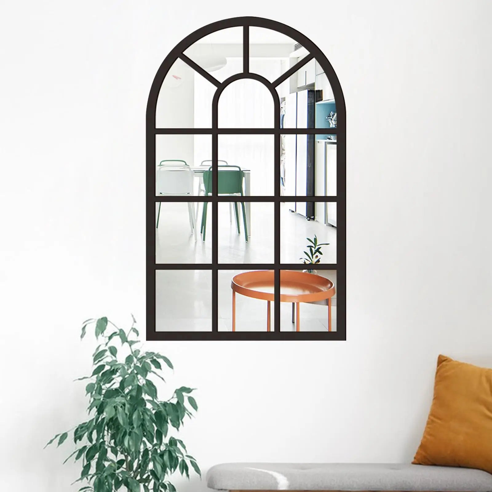 rustic arched window wall mirror minimalist decorative