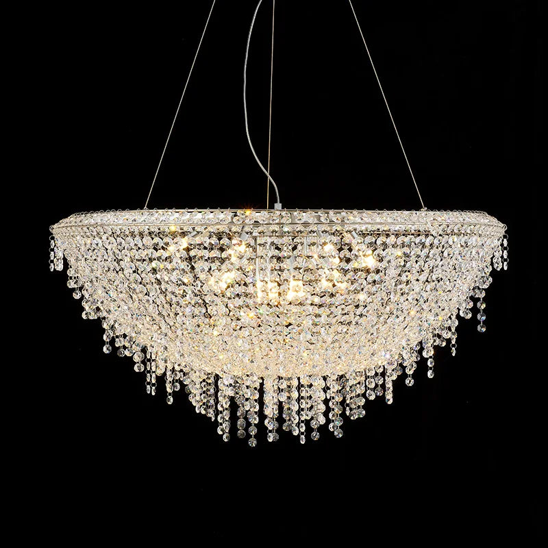 lustre led moderne de luxe en cristal pour hôtel duplex villa - vue 6 sur 11