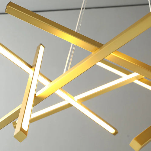 lustre minimaliste design lumière géométrique créatif et luxueux - vue 5 sur 12