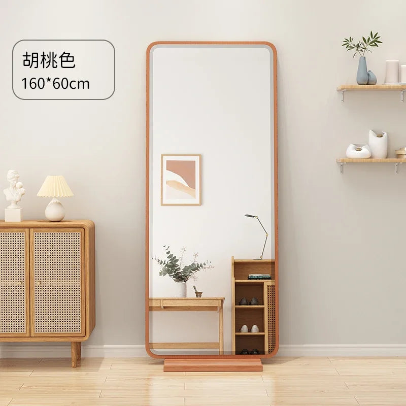 Vintage rectangular wooden mirror for interior decoration