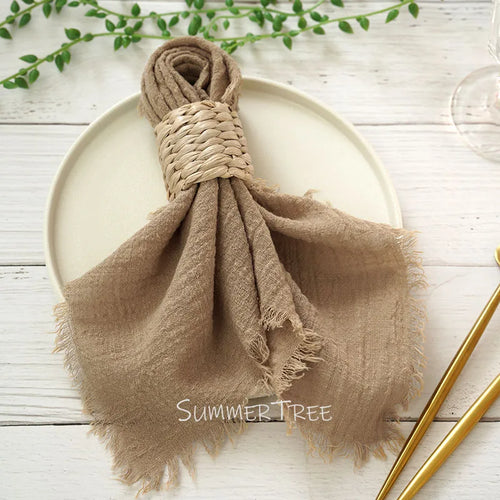 Serviette de table gaze de coton style rustique