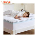 VEVOR Mattress Topper Queen Size 3 in / 4 in Thickness, Memory Foam & Fiber Fill, Ergonomically Designed for Pressure Relief