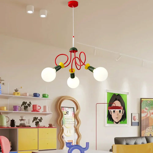 lustre design memphis coloré pour chambre enfant - vue 4 sur 9