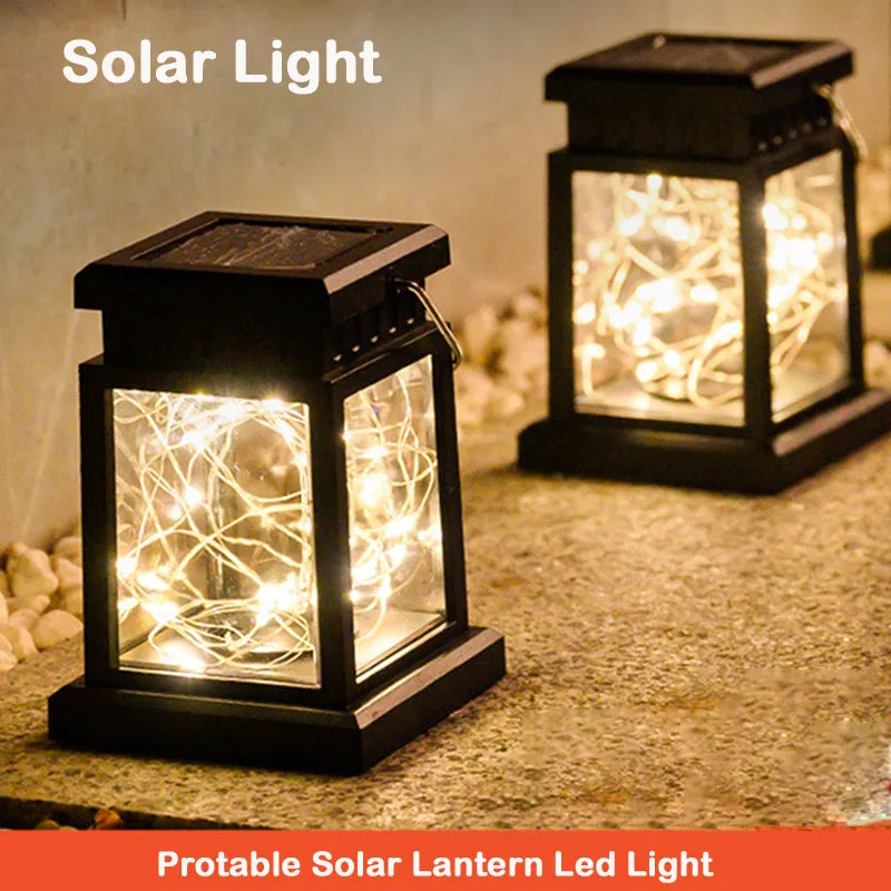 Lanterne solaire d'extérieur suspendue à LED