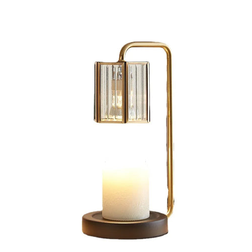 Lampe chauffe-bougie verre intensité variable minuterie lanterne 2 ampoules - vue 6 sur 6