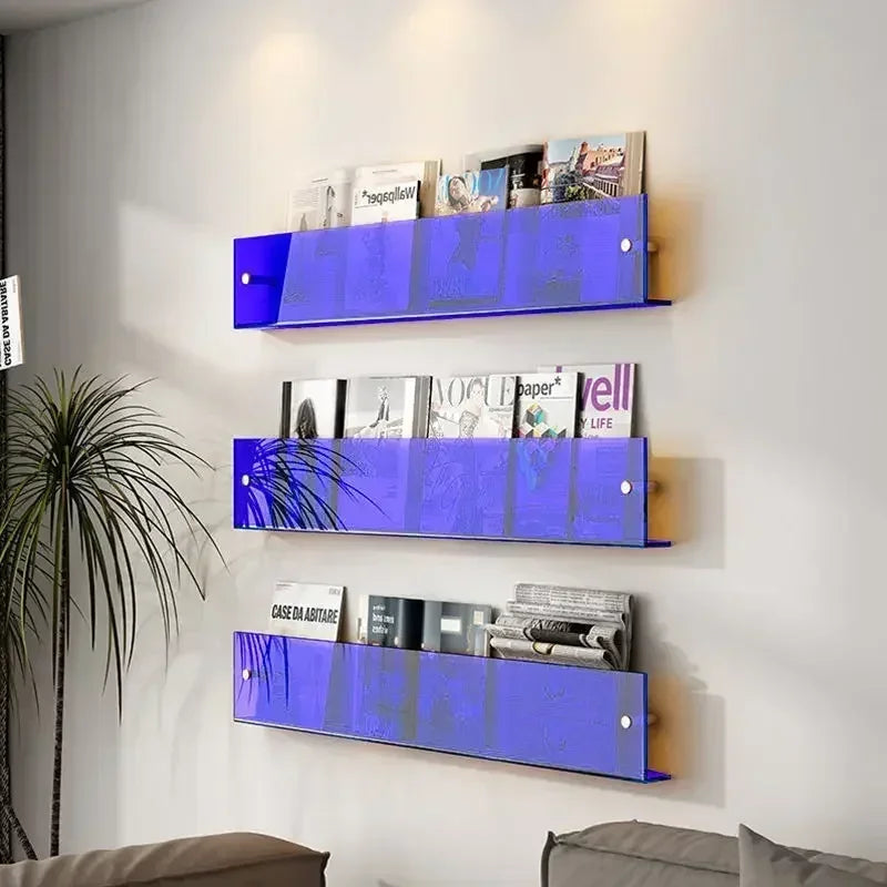 étagère murale transparente en acrylique pour rangement divers - vue 4 sur 11