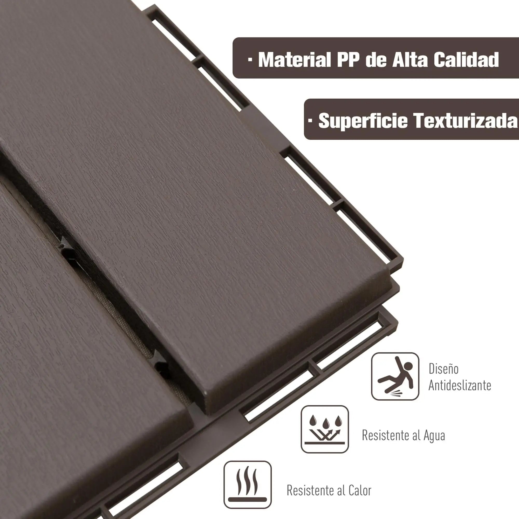 Dalles extérieur imitation bois antidérapantes 30x30 clipsables - vue 6 sur 6