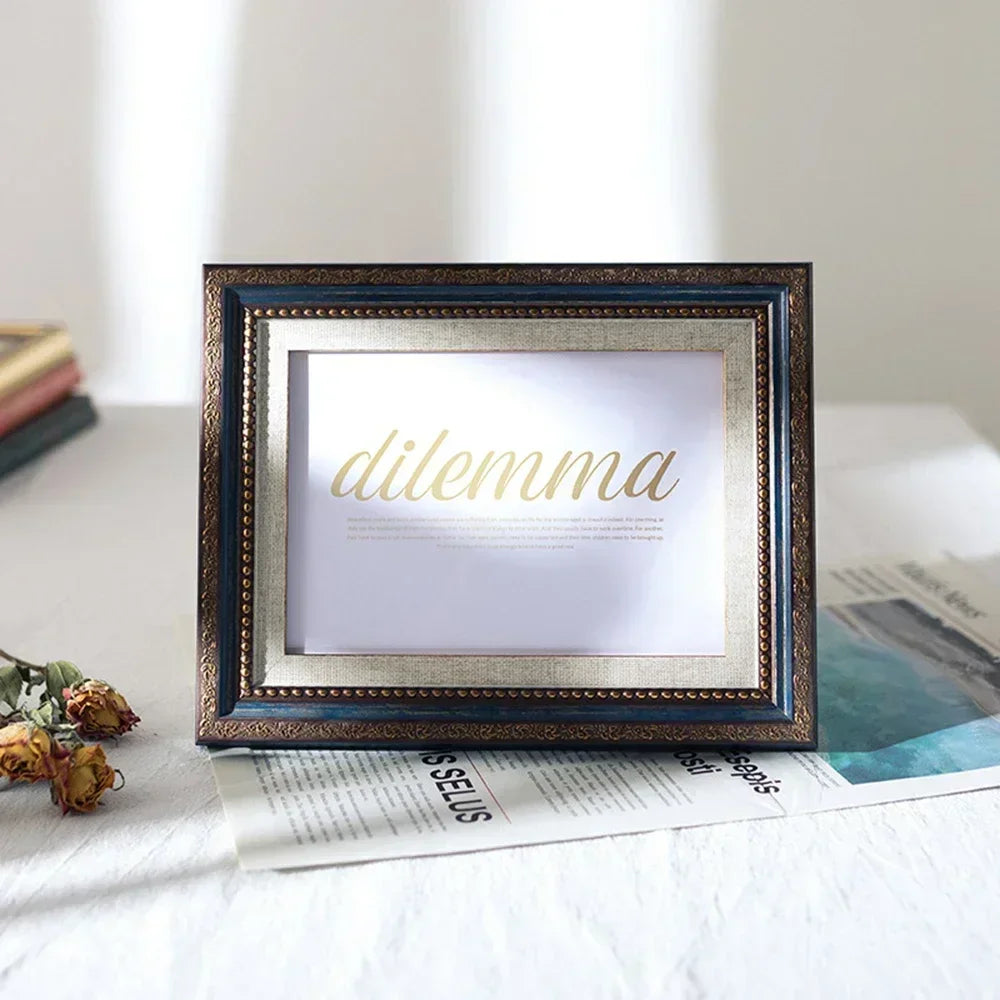 European Retro Photo Frame, Picture Card, Hanging Wall Frame, Wedding Anniversary, Landscape Poster Frame, Palace Decoration - vue 5 sur 9