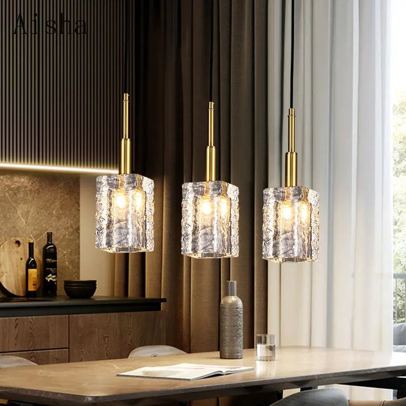 lustre en cristal doré design pour intérieur élégant et moderne - vue 6 sur 11