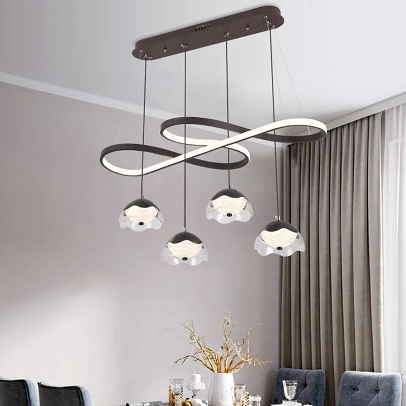 lustre led décoratif moderne pour éclairage intérieur suspendu - vue 6 sur 8