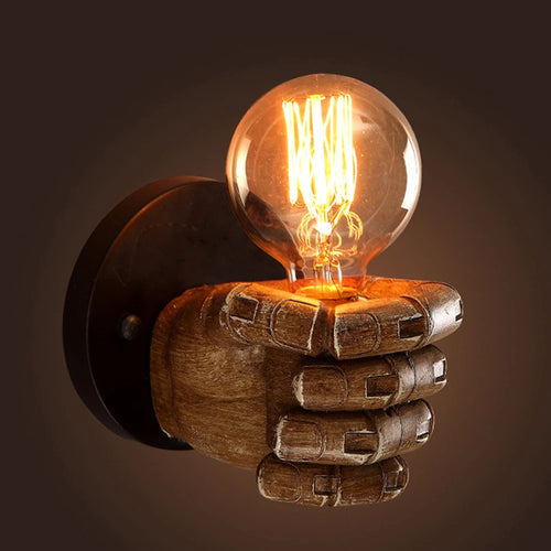 Applique murale rétro industrielle créative en forme de poing