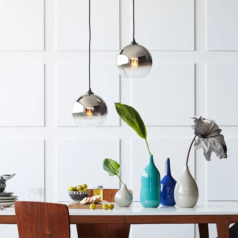 suspension modernes en verre pour décoration nordique - vue 4 sur 9
