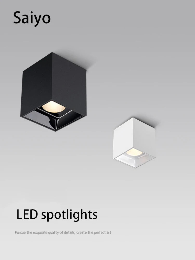 projecteurs led carrés montés en surface pour maison balcon - vue 2 sur 14