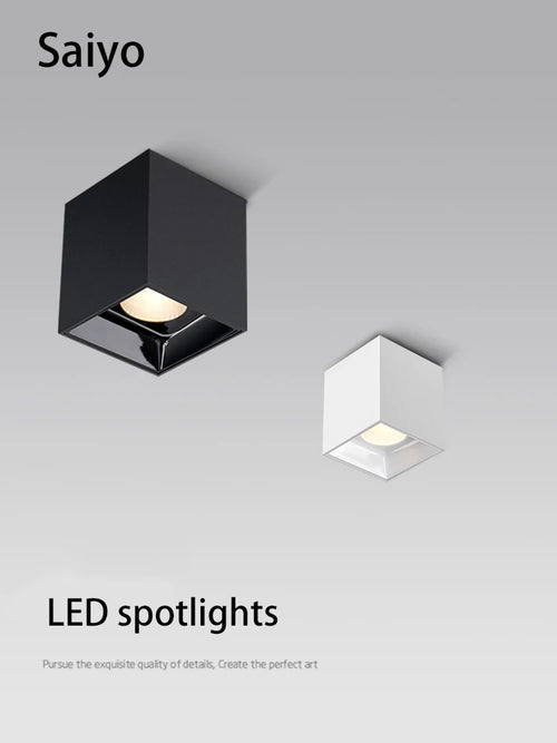 projecteurs led carrés montés en surface pour maison balcon