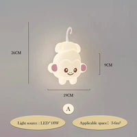applique murale ours créatif pour chambre d'enfant décoration lumineuse