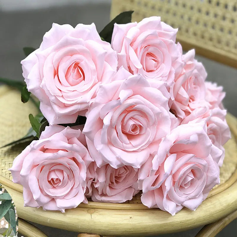 fleurs de roses artificielles bouquet décoration pour la maison et bureau - vue 4 sur 14
