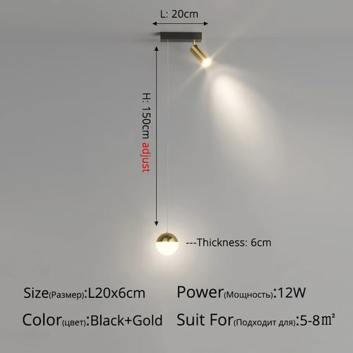 Modern nordic minimalist LED moon pendant light for home decor - vue 9 sur 13