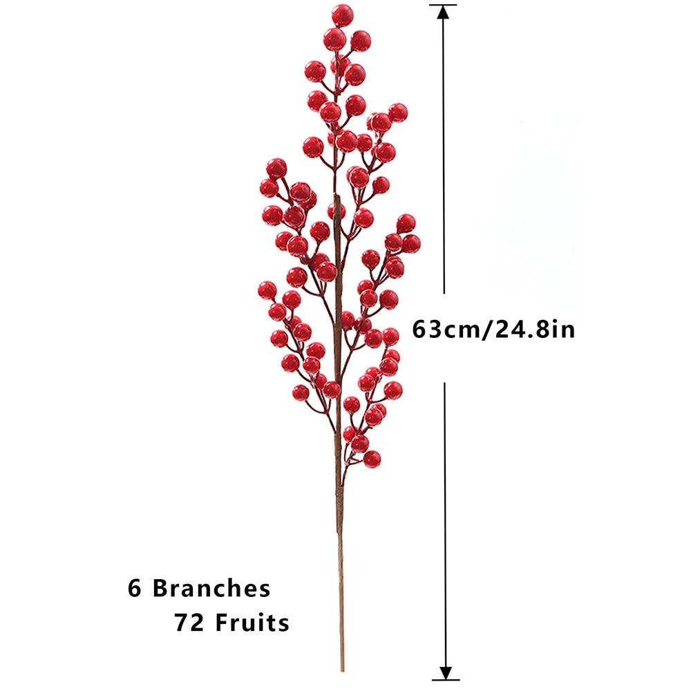 branche de fruits rouges artificiels pour décoration de Noël et récoltes - vue 12 sur 11