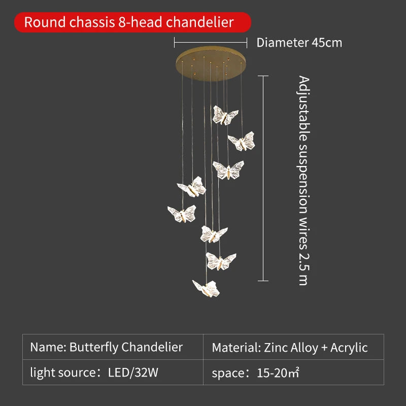 suspension en cristal nordique à led pour décoration moderne