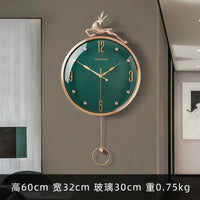 Nordic Auspicious Deer Wall Clock, Brief Design, Living Room Decoration, Kitchen Mute Clocks, Art Wall Watch, Home Decor, New, 1
