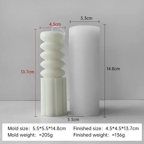 moule silicone bougie aromatique cylindrique pour résine et plâtre - vue 17 sur 20