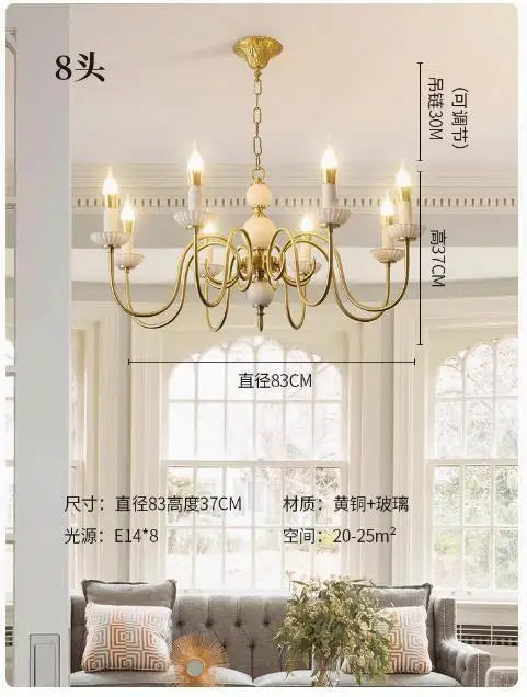 lustre en cuivre de luxe style vintage pour restaurant et salon - vue 10 sur 10