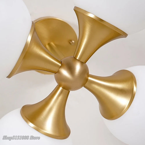 Plafond moderne à LEDs lumières nordique créatif boule de verre Led plafonniers salon cuisine haricot magique chambre garniture luminaires - vue 6 sur 5