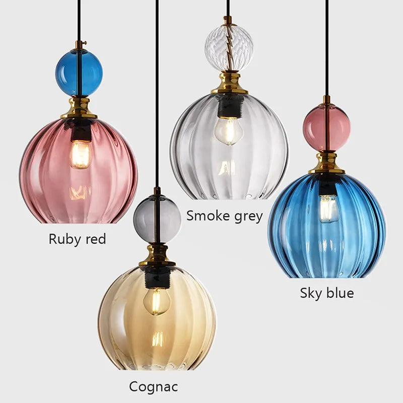 Suspension en verre LED nordique - vue 5 sur 14