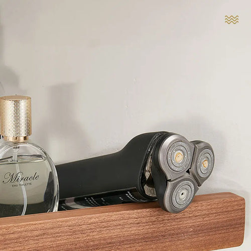 Wall Mount Floating Shelves, Wood and Aluminium, Storage Rack, Home Decor, Living Room, Bedroom, Bathroom, Kitch - vue 3 sur 12