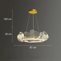 luxury postmodern led chandelier adjustable lotus leaf minimalist