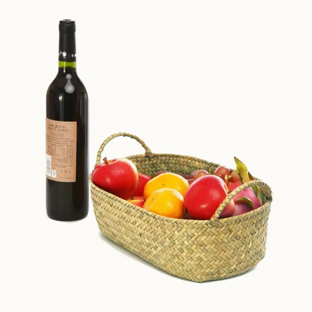 paniers de rangement en rotin et paille tressée pour plantes et objets divers - vue 5 sur 11