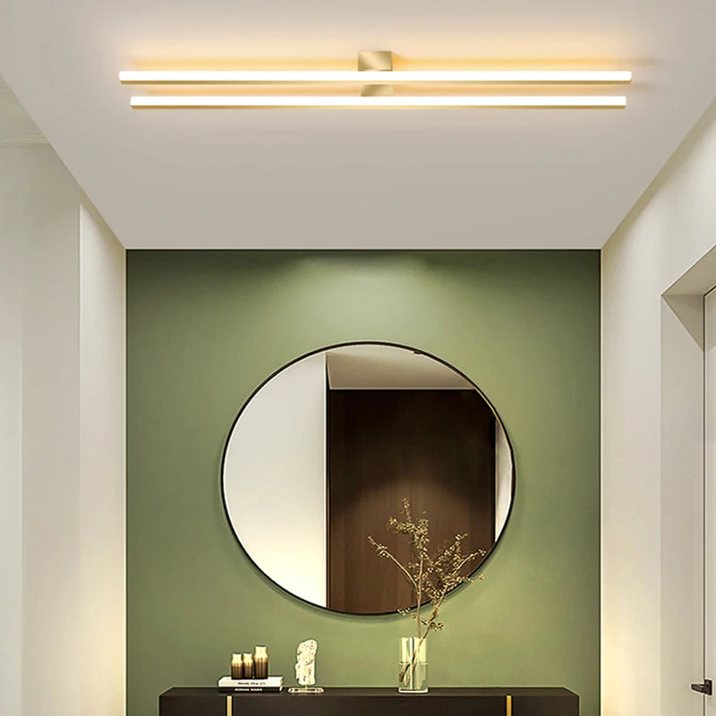 Modern decorative minimalistic double tube chandelier - vue 5 sur 16