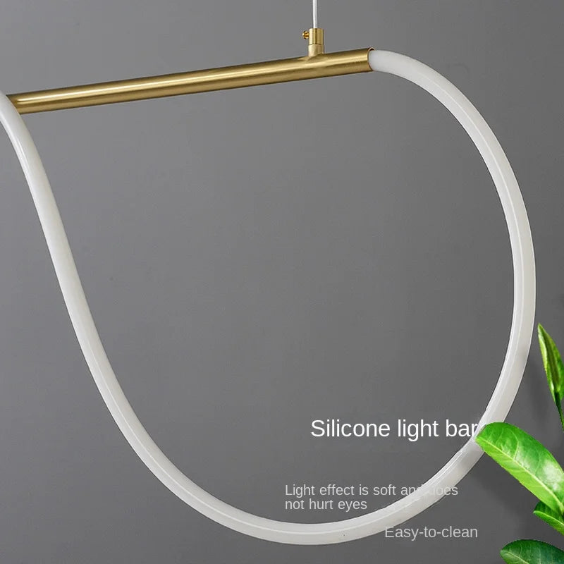 Modern minimalist hose LED restaurant chandelier used for kitchen, bar, hanging, lighting, and decorative lighting fixtures - vue 5 sur 21
