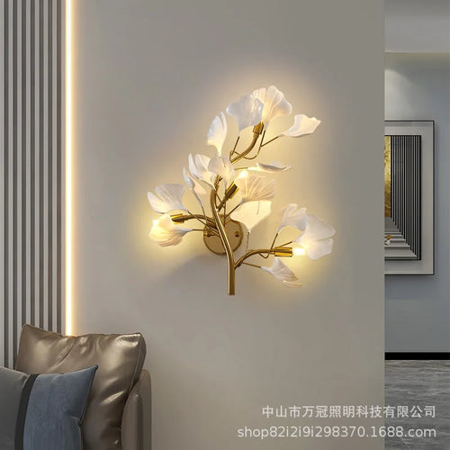applique murale led en ginkgo pour hall et salon élégant - vue 4 sur 6