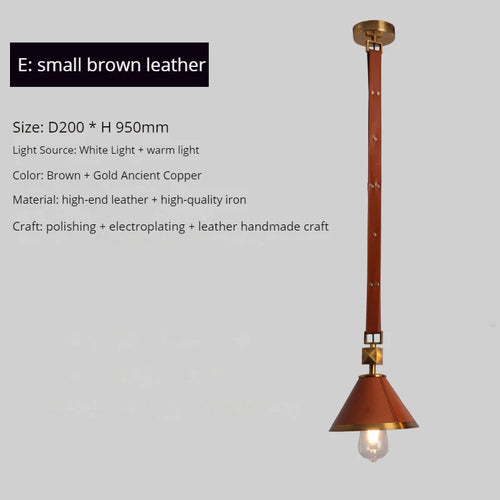 lustre moderne en cuir avec suspension lumière et verre cristal - vue 11 sur 14