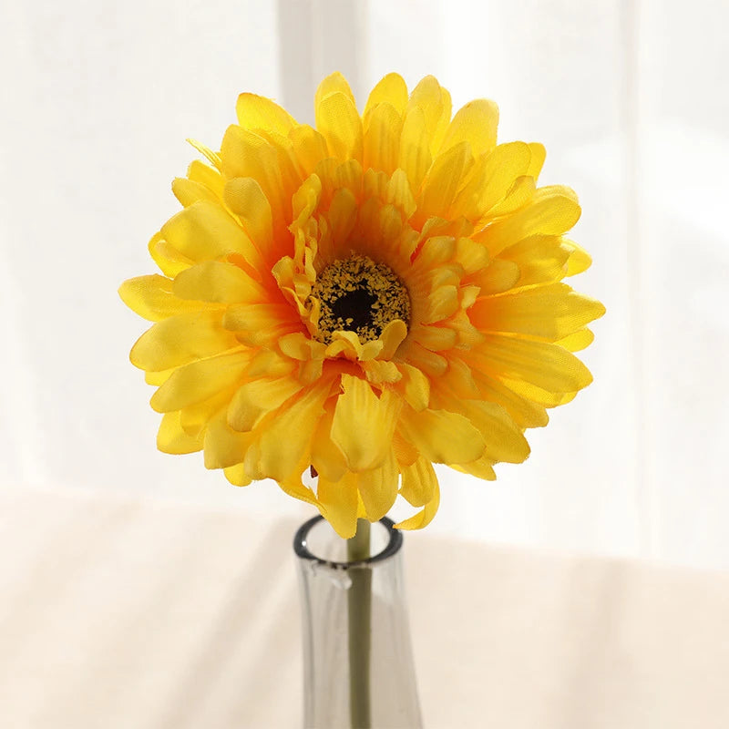 lot de têtes de fleurs artificielles gerbera pour décoration intérieure et extérieure - vue 8 sur 11