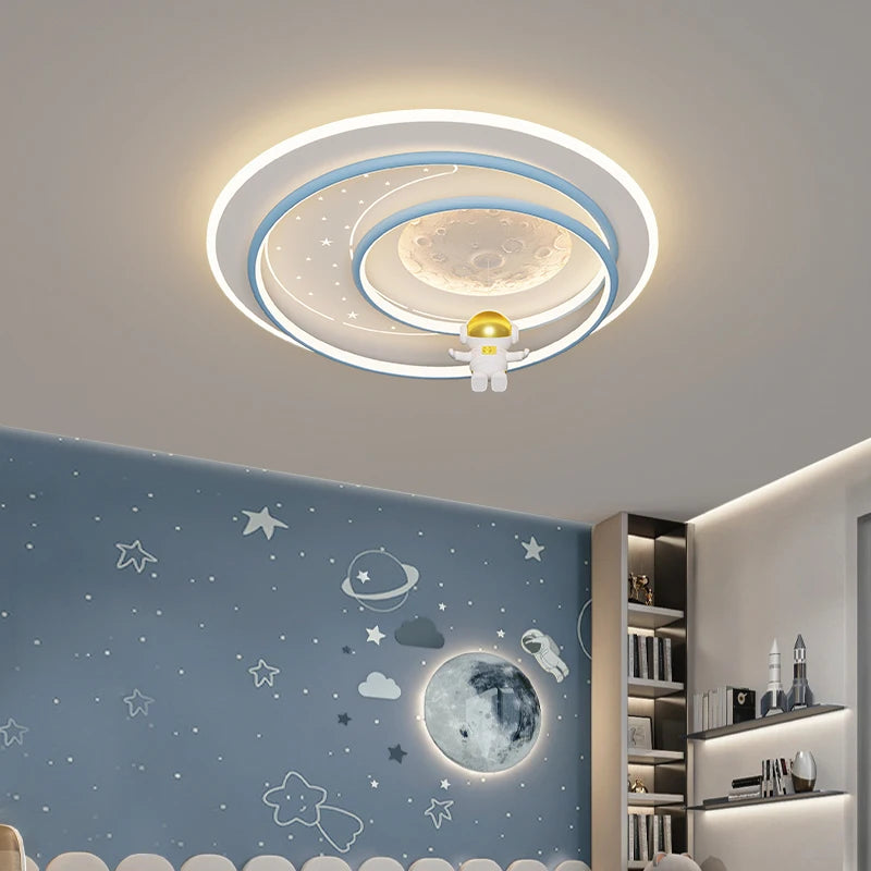plafonnier led astronaute dessin animé pour enfants protection des yeux - vue 3 sur 12