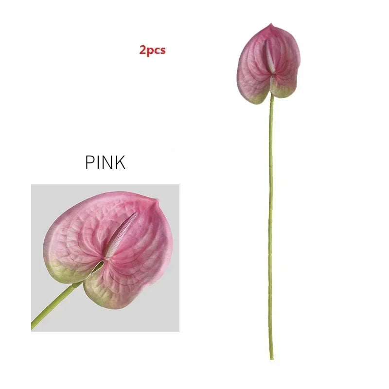 feuilles d'anthurium artificielles pour décoration florale et jardin - vue 15 sur 24