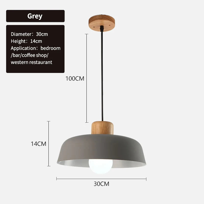 Lustres Macaron nordiques lampe de chevet en bois créative pour chambre étude café Bar Restaurant temps modernes décor lampe suspendue - vue 12 sur 12